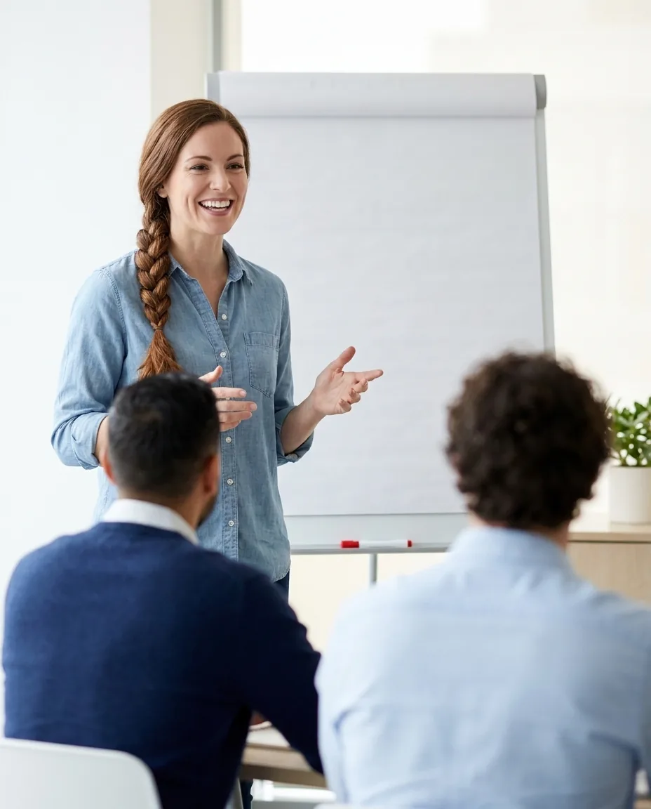 A trainer facilitating a live Everything DiSC workshop