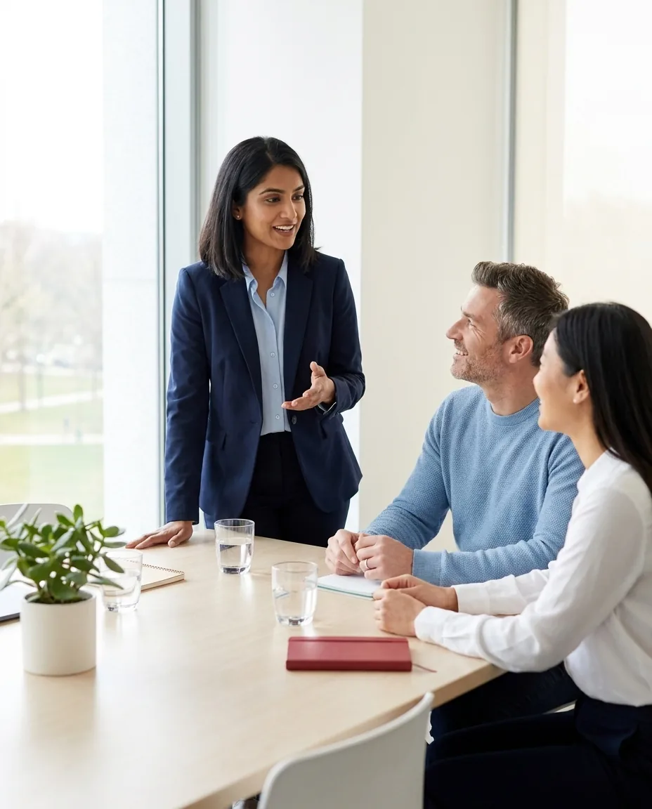 A leader aligning her team around a shared vision